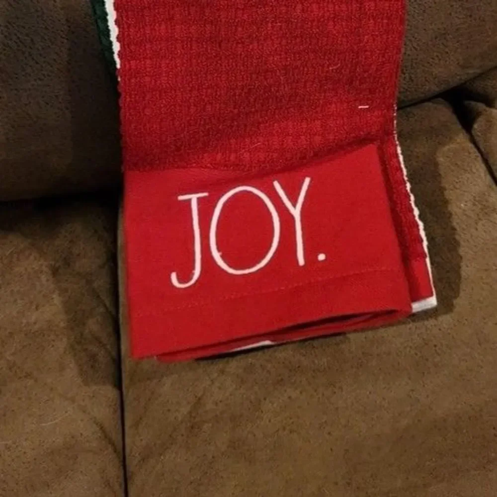 Rae Dunn Christmas towels set of 3 joy believe merry red white green